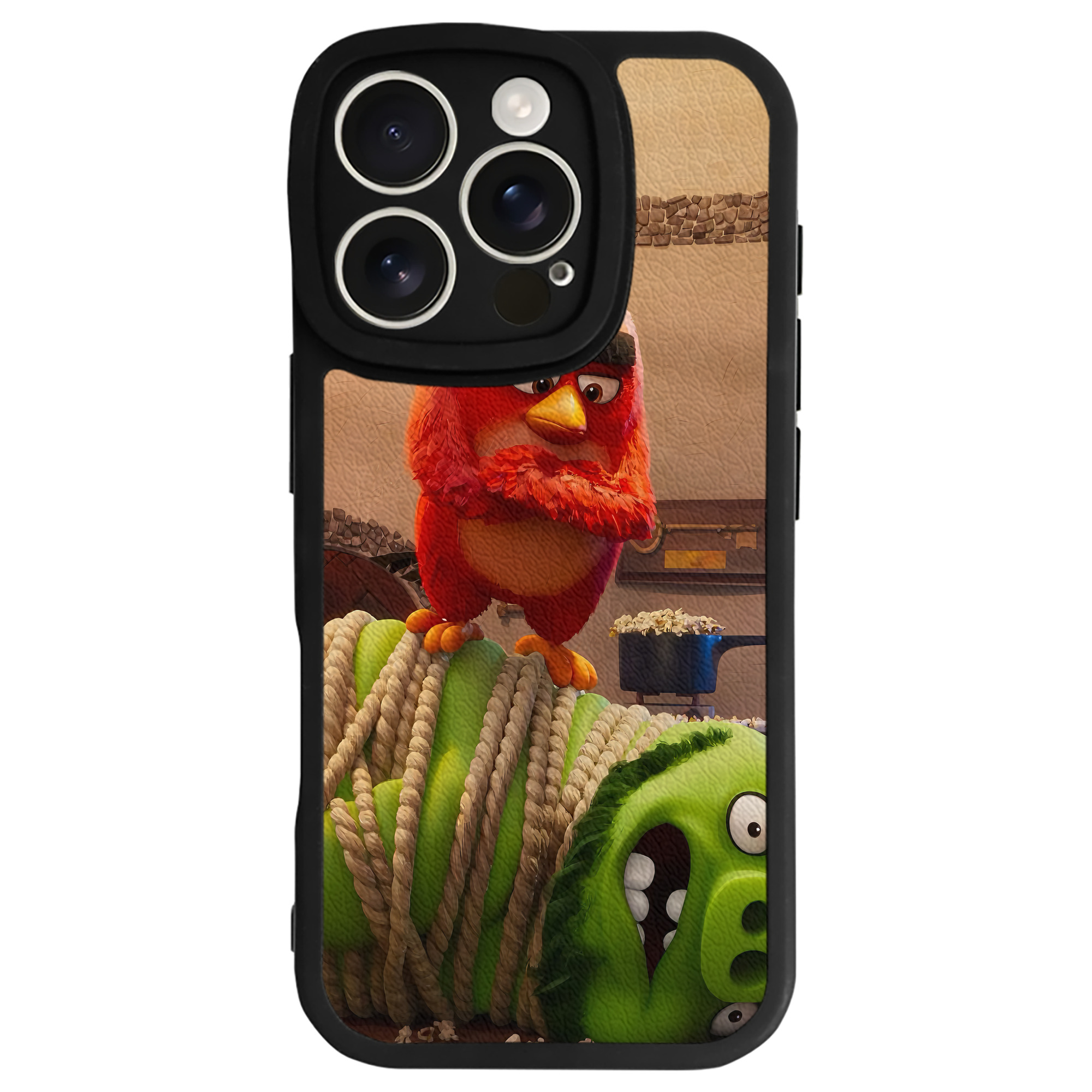 （画像用） Angry Birds アングリーバード 【iPhone 16シリーズ対応】シリコンスマホケース（レザー調） 材質：シリコン